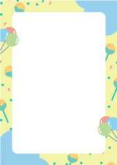 Festive Framework: A vibrant, festive frame design, perfect for infusing joy and creativity into any project. With playful details and a touch of fun, it's ideal for various applications.