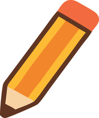 A simple illustration of a yellow pencil, ideal for websites or apps needing a writing or drawing icon.