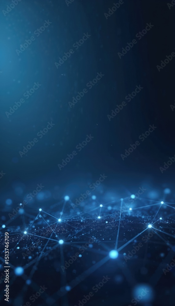 Aufkleber abstract dark blue gradient background with interconnected dots. vertical banner design with starry 