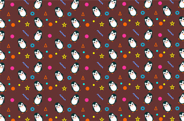 Seamlesss pattern of cute penguin background. Perfect for background, backdrop, wallpaper, textile, fabric and other commercial needs.