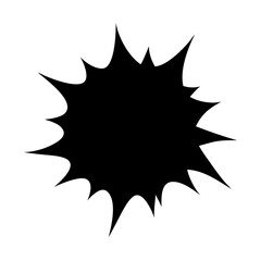 Silhouette subtle puff shape with flared points icon on transparent background for web and graphic design