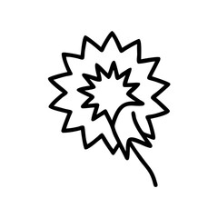 Spiky flower with irregular edges icon on transparent background for web and graphic design