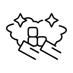 Squared cloud style explosion icon on transparent background for web and graphic design