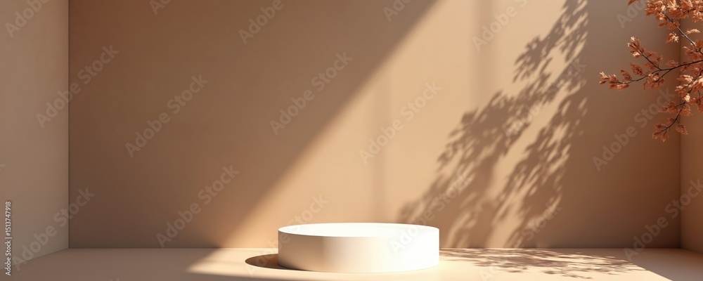 Poster 3d rendering product display podium. minimal modern design blank scene to showcase cosmetics creams.