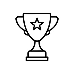 Trophy cup on transparent background for web and graphic design