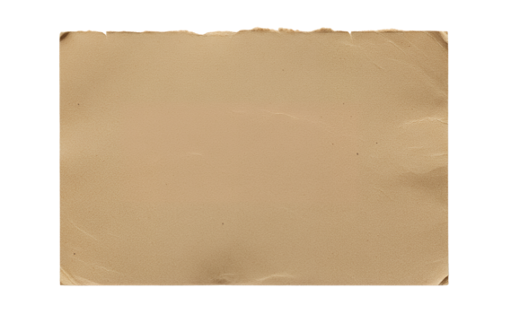 Simple old paper background with burnt edges design cutout transparent background isolate