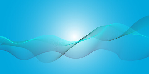 Obraz premium Abstract blue background with flowing teal lines