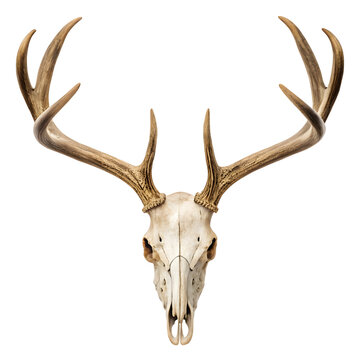 Deer skull drawing isolated on a transparent background