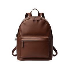 Brown Leather Backpack Classic Style and Modern Functionality isolated on transparent background
