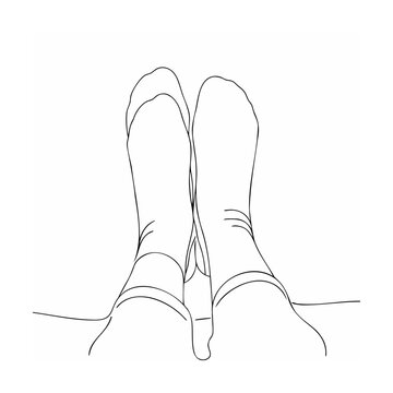 line art feet wearing socks clip art preview