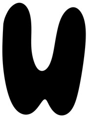 Hand draw of alphabet in black color letter A