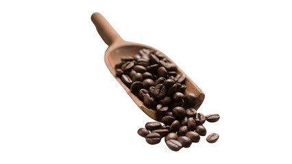 Obraz premium scoop of coffee beans coffee beans in scoop isolated