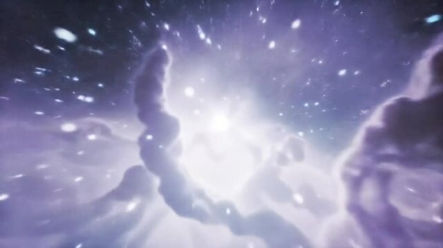 Galactic Burst: An ethereal image of a radiant celestial event. Featuring cosmic clouds, celestial dust, and a powerful light burst, the scene radiates an immense sense of wonder.