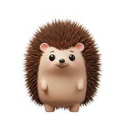 A Cute Stylized Hedgehog Illustration isolated on transparent background