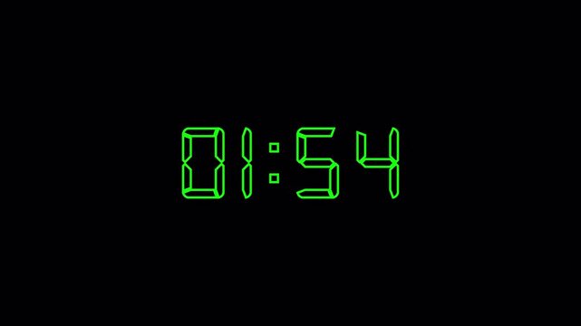 Two minute countdown animation with alpha channel, Two minutes countdown timer on a transparent background, 2 minute countdown video