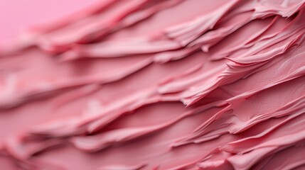 An artistic close-up of smooth, creamy pink layers showcases texture and depth, highlighting the beauty of color and the tactile qualities of material in a modern design.