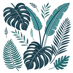 Obraz premium Collection of Tropical Leaves and Foliage Illustrations