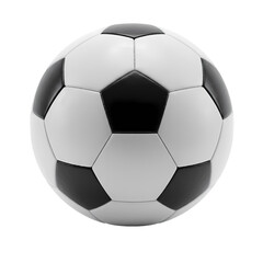Classic Black and White Soccer Ball isolated on transparent background