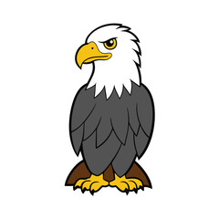 Fototapeta premium A majestic bald eagle perched with sharp talons out, illustration