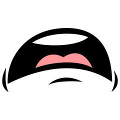 Mouth Crying Cartoon Face Expression Drawing Illustration