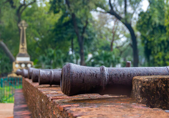 Cannons Lineup at Historic Site