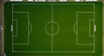 Fototapeta premium Aerial View of a Modern Football Pitch