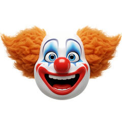 Smiling Clown Face Illustration isolated on transparent background