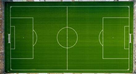 Aerial View of a Modern Football Pitch