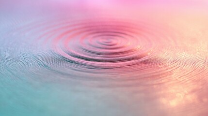 Abstract pink and teal concentric circles ripple pattern