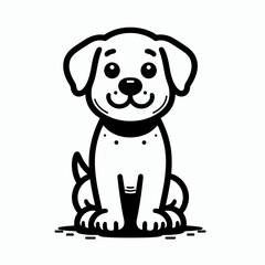 Fototapeta premium Cute puppy with collar illustration