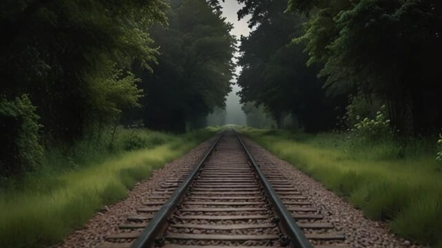 Straight, single-track railway line extending into the distance
