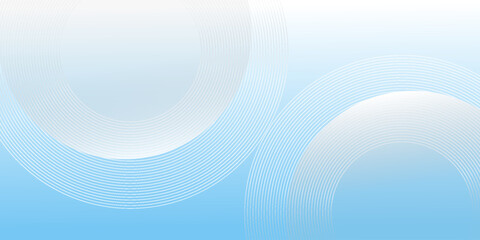 Abstract minimalist banner background, pastel colorful, blue and white gradations. Circle effect style geometric simple art