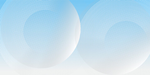 Abstract minimalist banner background, pastel colorful, blue and white gradations. Circle effect style geometric simple art
