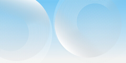 Abstract minimalist banner background, pastel colorful, blue and white gradations. Circle effect style geometric simple art