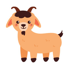 cute drawing cartoon goat. cute animal doodle for kids sticker, icon and wallpaper