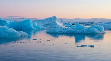 Gordijnen Ice glaciers melting and floating © alhaitham