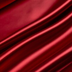 Dark red glossy silk cloth texture close view background
