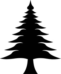 Christmas tree vector illustration of a festive green fir or pine branch with snow and decorations for holiday winter season