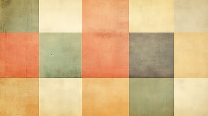 A patterned background of muted colors in a grid.