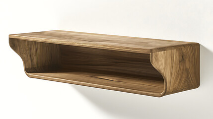A wooden shelf with a shelf on it