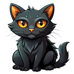 black cat with a eyes