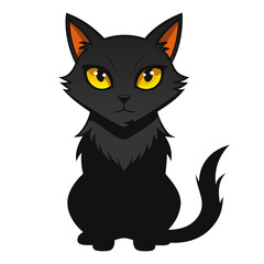 vector illustration of a black cat