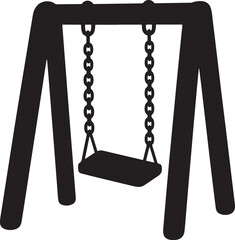 Swing chair silhouette vector, Swing con vector icon 