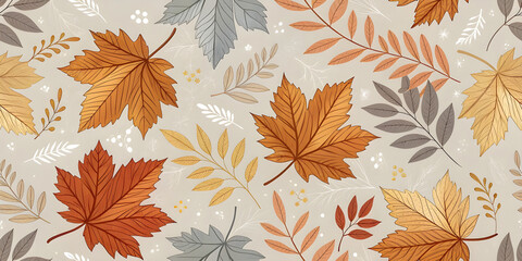 design a seamless wallpaper pattern with an autumn