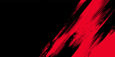 Black and red abstract grunge background with halftone style.