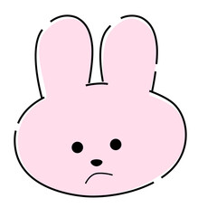 ムスッと不機嫌なピンクのうさぎイラスト28