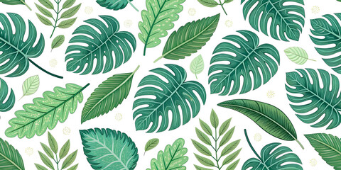 leaves seamless pattern for ceramic tile wallpaper