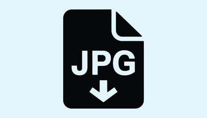 JPG File Format Icon Vector Isolated on Blue Background
