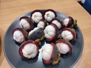 fresh purple eggplants