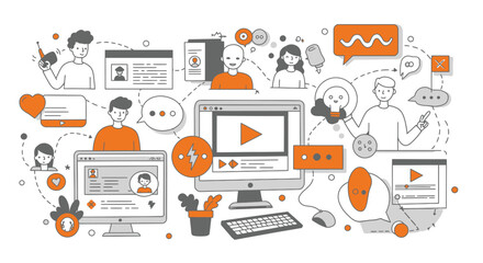 Flat design vector icons set for web, mobile, social network, business, and technology infographic concepts